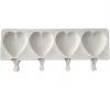 4 Cavity Heart Cakesicle Silicone Mould