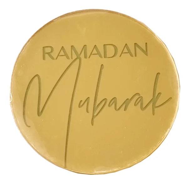 Ramadan Mubarak 5cm Mirror Gold Acrylic Cupcake Toppers