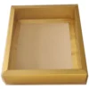 Gold Chocolate Box with Clear Sleeve 14x16.5cm - Pack of 10