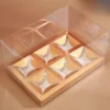 **NEW** 6 Hold Clear Gold Square Insert Cupcake Box - 14cm Deep